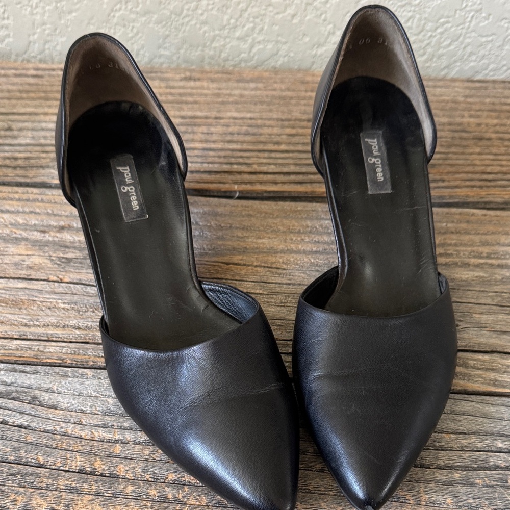 Paul Green Black Leather Heels